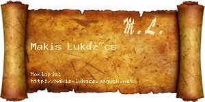 Makis Lukács névjegykártya